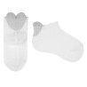Trainers socks with metallic thread 3d heart WHITE