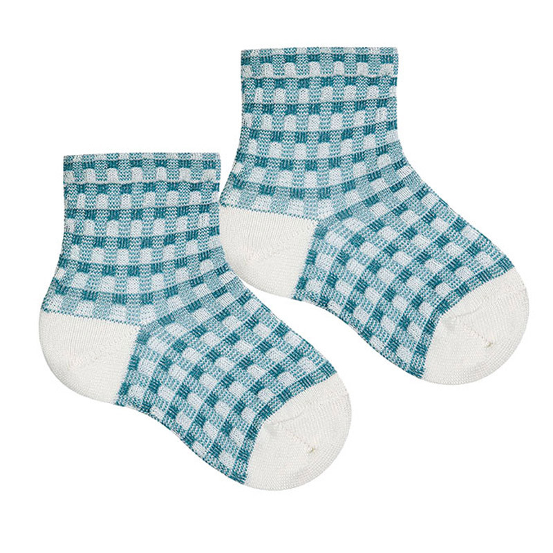 Short socks with relief STONE BLUE