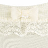 Ceremony socks with lace, bow and littlepearls BEIGE