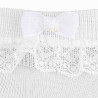 Ceremony socks with lace, bow and littlepearls WHITE