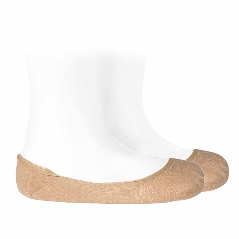 Plain stitch invisible socks (2 pairs) CAPPUCCINO