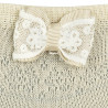 Ceremony ankle socks with lace trim bow LINEN