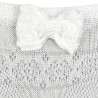 Ceremony ankle socks with lace trim bow CREAM