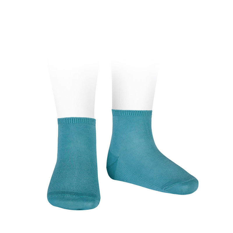 Elastic cotton ankle socks STONE BLUE