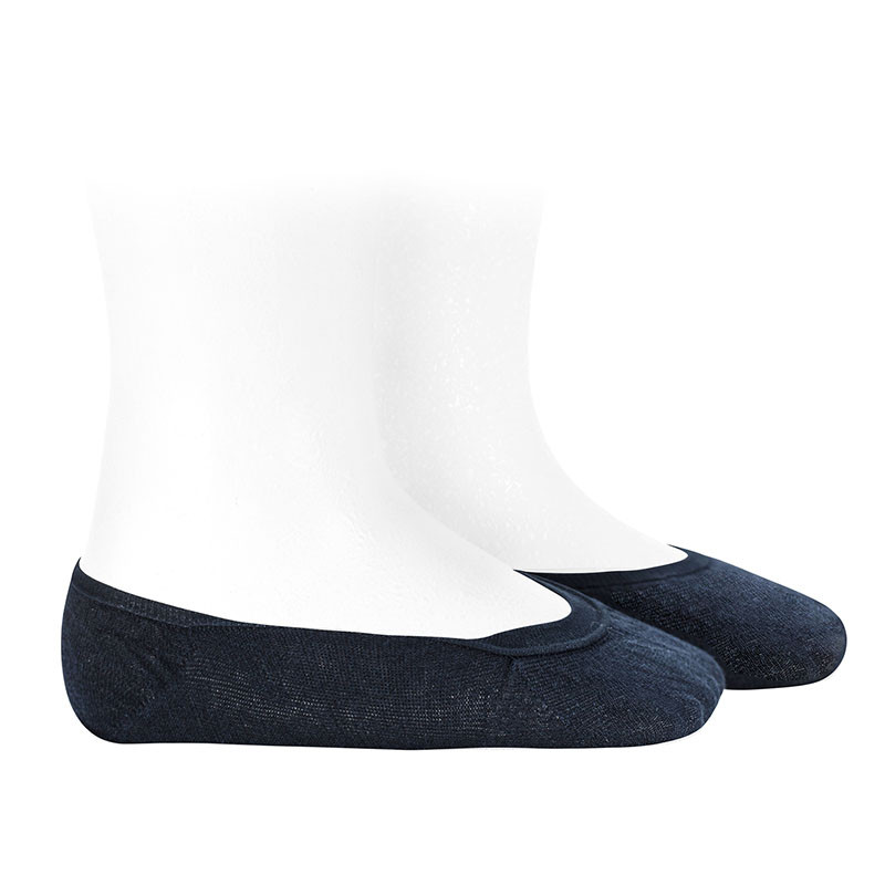 Plain stitch invisible socks (2 pairs) NAVY BLUE
