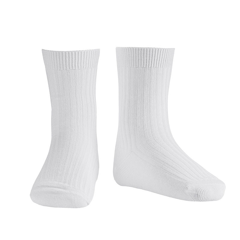 Modal rib short socks WHITE