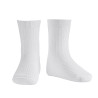 Chaussettes en modal côtelées BLANC