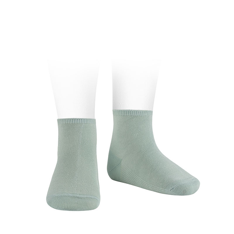 Elastic cotton ankle socks SEA MIST