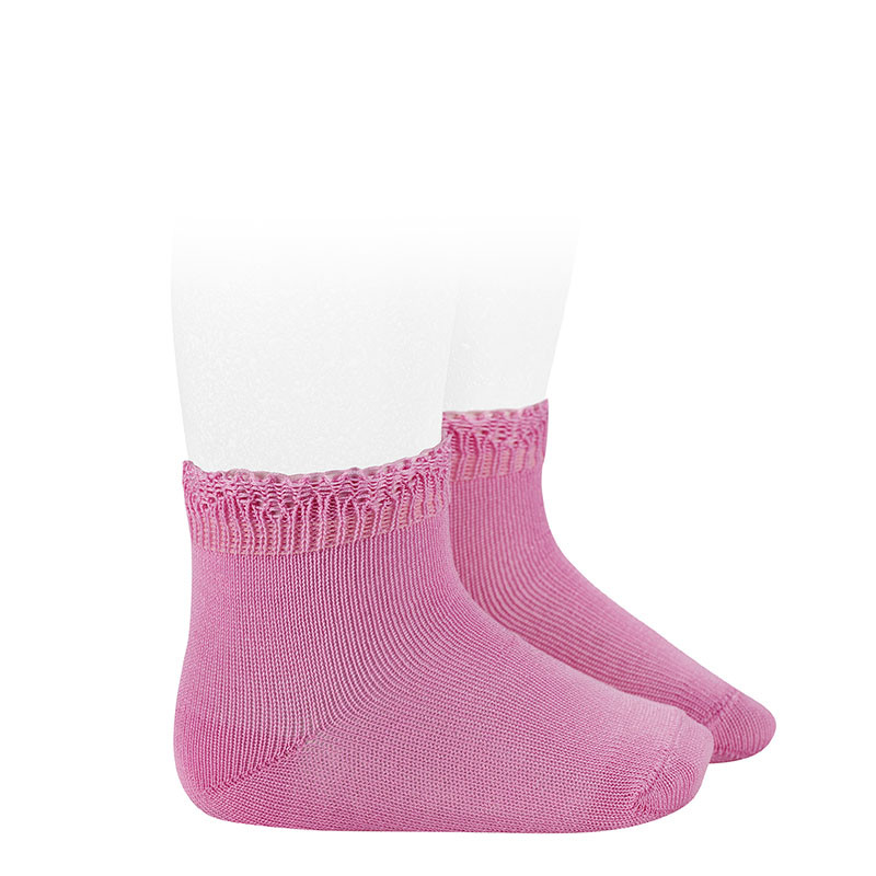 Cotton socks with openwork cuff CHEWING GUM