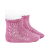 Chaussettes cen coton perle ajourées ROSE BONBON