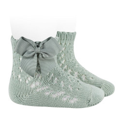 Perle cotton openwork socks...