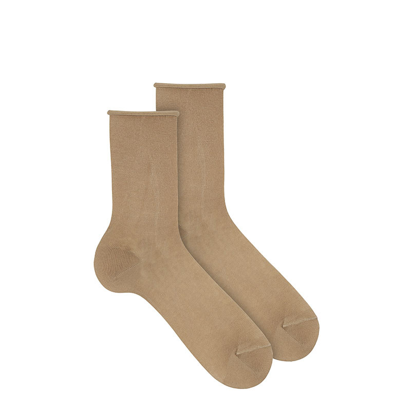 Elastic cotton loose fitting socks and rolled cuff ROPE