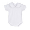 Short sleeve bodysuit with round neck WHITE