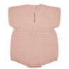 Garter stitch romper with ribbed waist and cord OLD ROSE