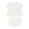 Ensemble tulle (pull evasé et culotte) CREME