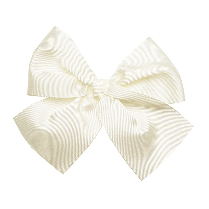 Hair clip with large grossgrain bow BEIGE