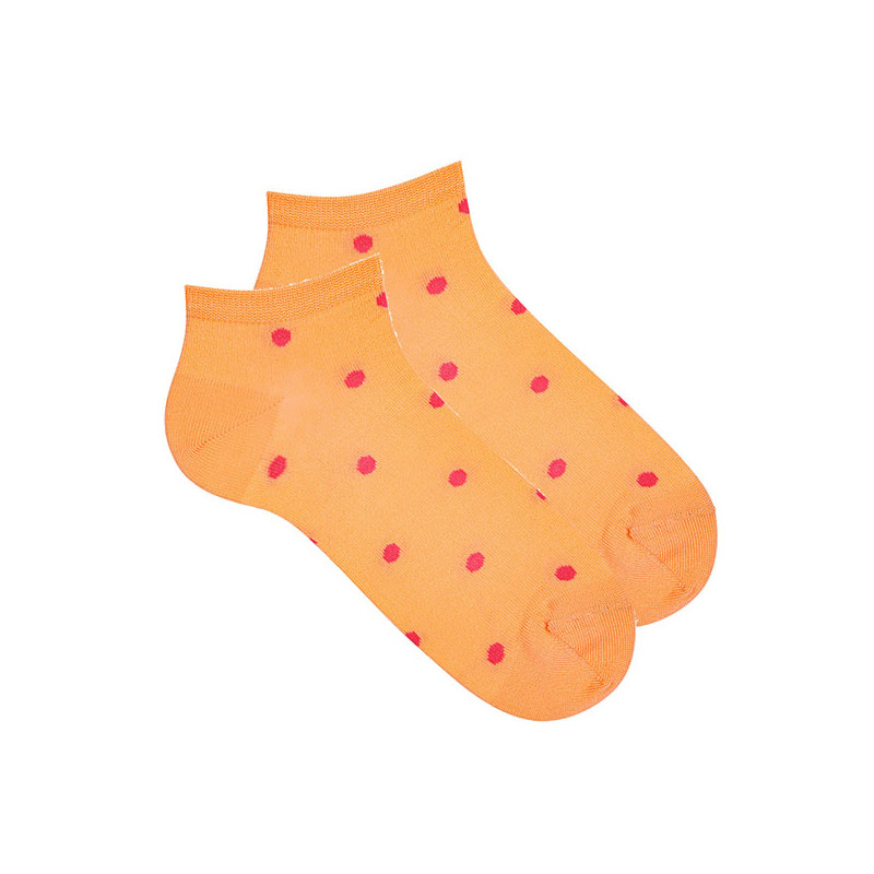 Polka dot print trainer socks PEACH