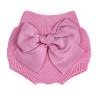 Culotte point mousse et gran noeud grosgrain ROSE BONBON