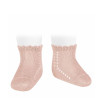 Perle side openwork short socks NUDE