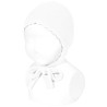 Classic garter stitch bonnet WHITE