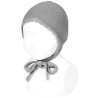 Classic garter stitch bonnet LIGHT GREY