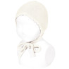 Classic garter stitch bonnet BEIGE