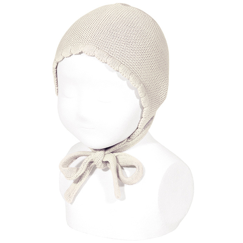Classic garter stitch bonnet LINEN