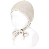 Classic garter stitch bonnet LINEN