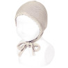 Classic garter stitch bonnet STONE