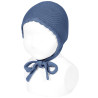 Classic garter stitch bonnet FRENCH BLUE
