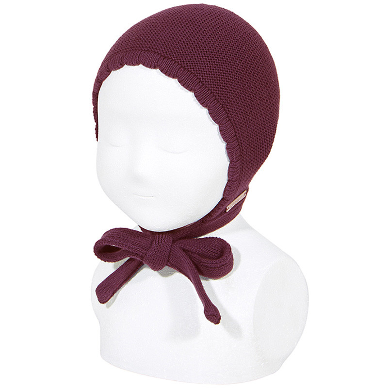 Classic garter stitch bonnet GARNET