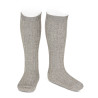 Bright rib knee-high socks LIGHT GREY