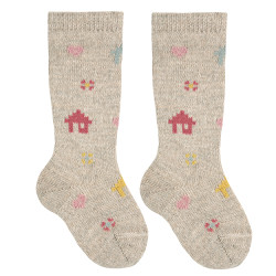 Merino wool blend knee...