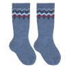Merino wool blend border knee socks JEANS