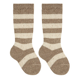 Striped tweed knee socks...