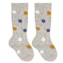 Tweed knee socks with...