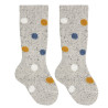 Tweed knee socks with colourful dots GREY TWEED