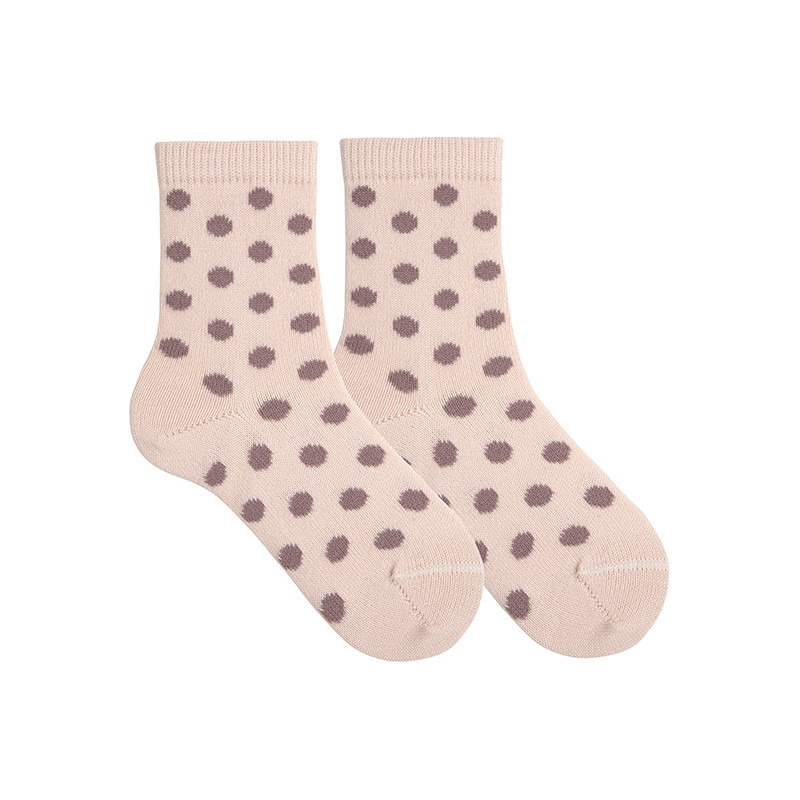 Merino wool blend socks with polka dots NUDE
