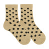 Merino wool blend socks with polka dots BEIGE