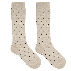 Meias altas lã merino com...