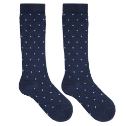 Meias altas lã merino com...