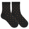 Merino wool blend socks with micro checks BLACK