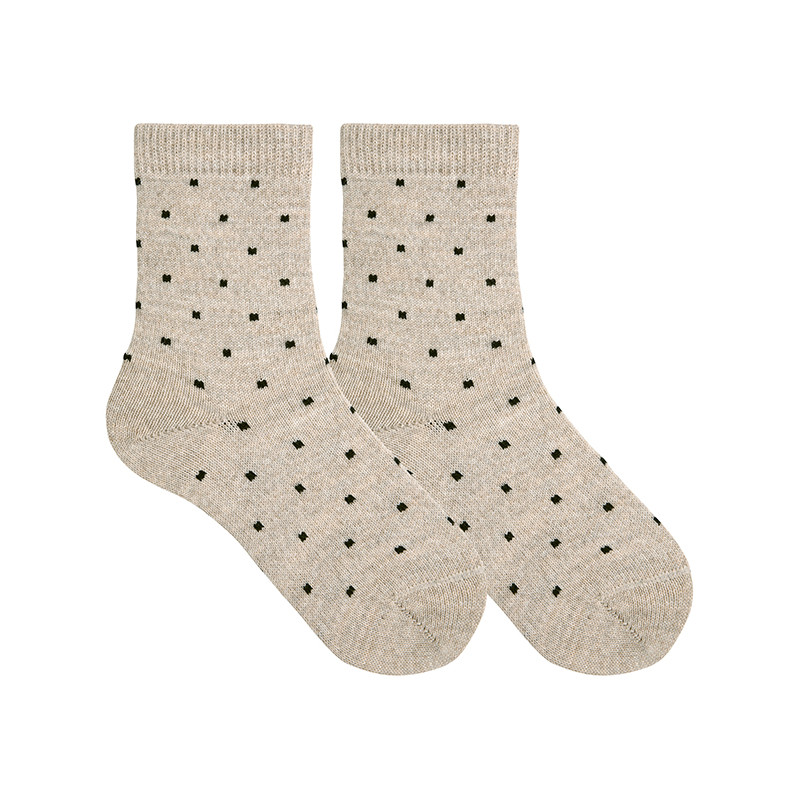 Calze in misto lana merinos con micro quadri TORRONE