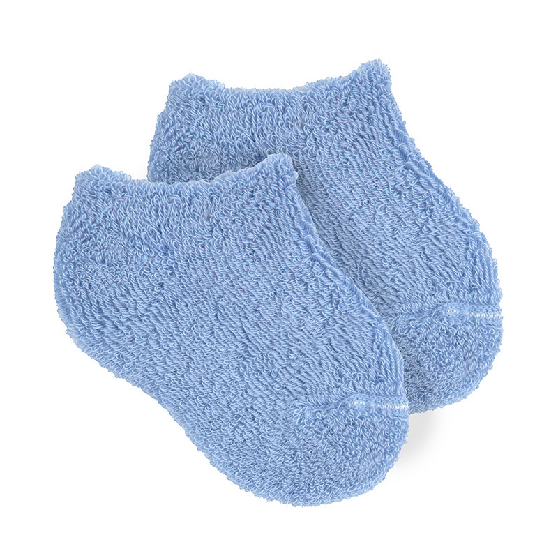 Sleep in socks  external terry trainer socks BLUISH