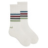 Calze lunghe sport con 4 strisce BIANCO/VERDI