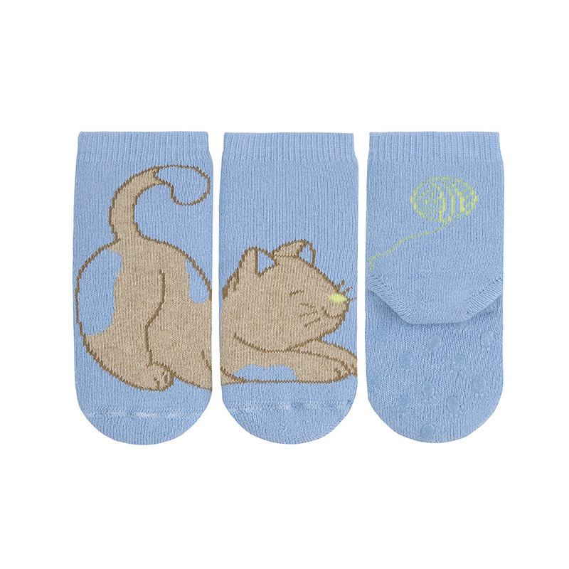 Calze antiscivolo gattini AZZURRO