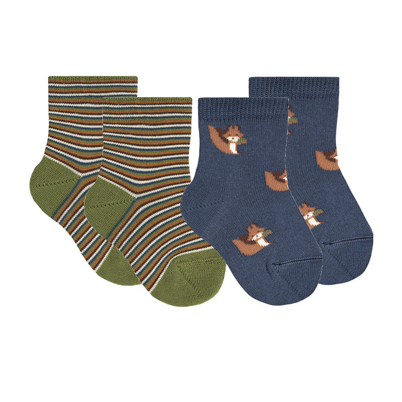 Pack: 1 par calcetines ardilla + 1 par listados LAPISLAZULI
