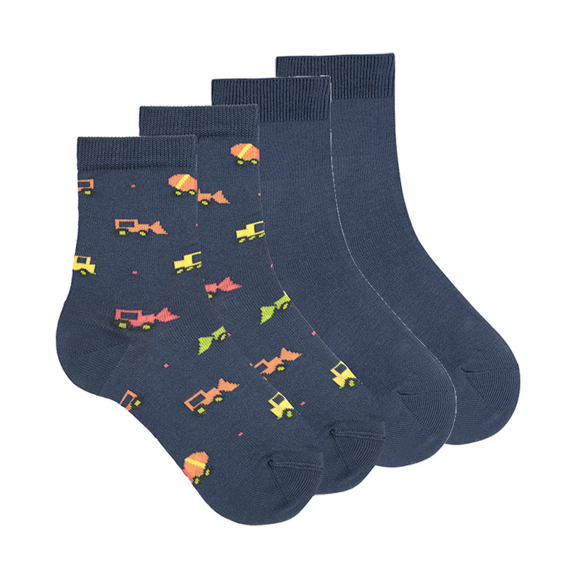 Pack: 1 par calcetines camiones + 1 parlisos LAPISLAZULI