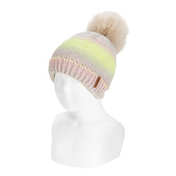 Space dyed yarn knit hat...