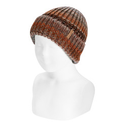 Merino wool blend bulky rib...